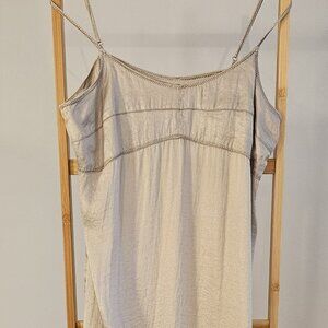 Silver Spaghetti Strap Maxi Dress